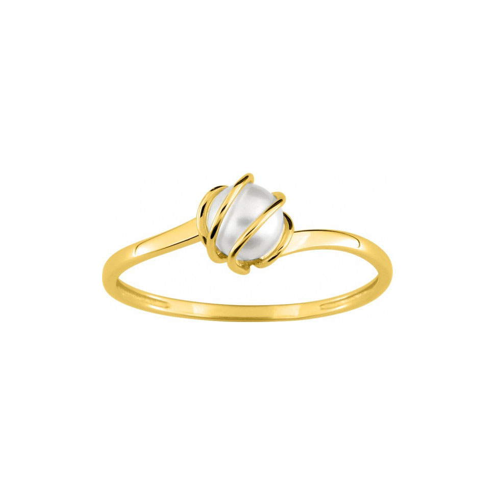 or jaune 750/°° et perle de culture